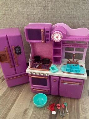 Our Generation Purple Doll Play Kitchen Set. Accessories as shown are included